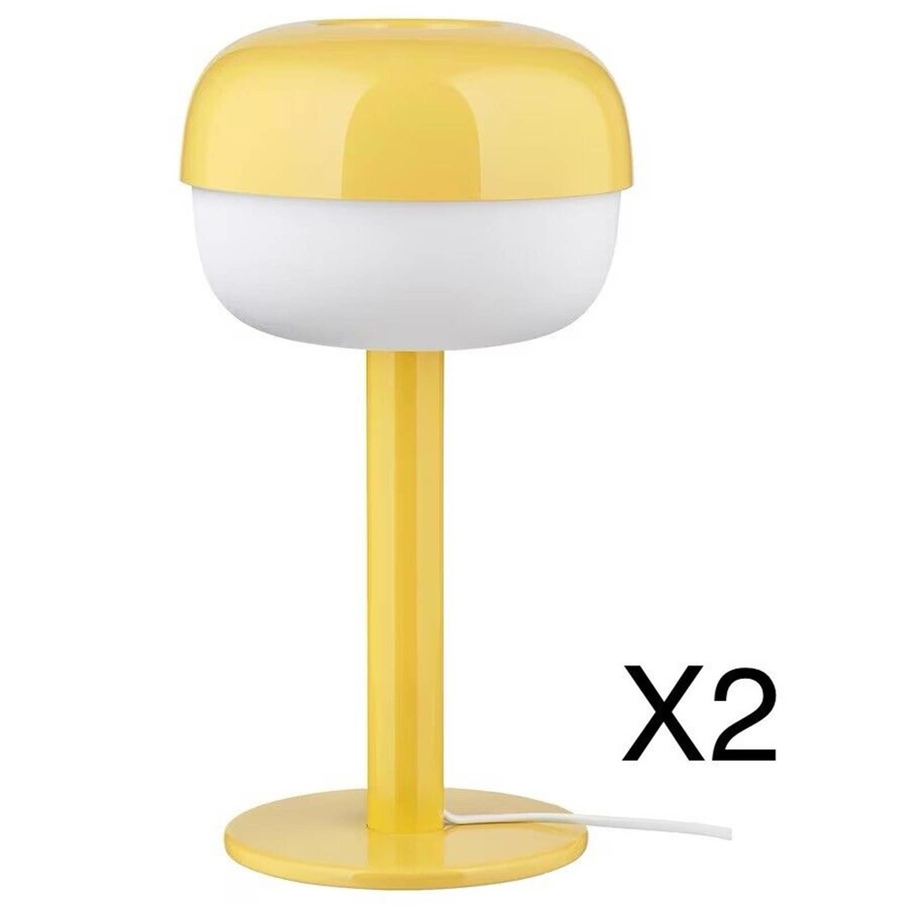 SET OF 2 IKEA BLÅSVERK BLASVERK Table Lamp, Yellow (205.479.85) NEW